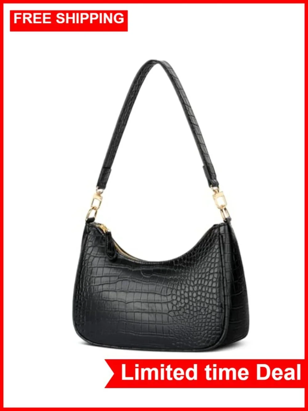 Cute Hobo Shoulder Bag Women PU Leather Underarm Purse with Chain Strap